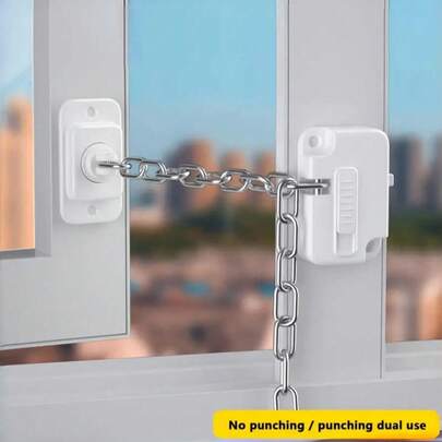 Bộ 2 khóa xích tủ lạnh/cửa sổ, khóa xích cửa sổ trượt, khóa an toàn chống rơi cho nhà cao tầng, khóa an toàn trẻ em, khóa cửa sổ cải tiến, chống trộm và chống cạy phá, ngăn trẻ em mở cửa sổ, khóa an toàn không cần khoan lỗ, trang trí nhà cửa, tiệc tùng, thiết bị bảo vệ trẻ em, quà tặng cho phụ nữ.