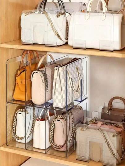 Transparenter Kleiderschrank Aufbewahrungsregal, Handtaschenorganizer Regal, Bücherregal, kann als Kleiderschrank Raumteiler zum Aufbewahren von Pullovern, Socken, Hosen, Jeans, Unterwäsche verwendet werden, geeignet für Schlafzimmer, Badezimmer, Büro, L-förmiges Aufbewahrungsregal, platzsparend, kann als Autokofferraum-Organizer oder Schubladenorganizer verwendet werden