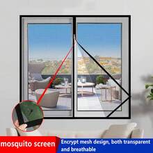 1 tấm lưới chống muỗi màu đen có khóa dán, lưới cửa sổ tự dính có khóa kéo, thiết bị chống muỗi gia dụng mới năm 2026, lắp đặt không cần khoan. - màu đen - Xem 38