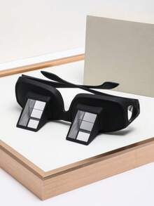 懒人眼镜床用棱镜水平高清眼镜躺椅眼镜，适合在床上阅读和看电视 - 黑色 - 查看 7