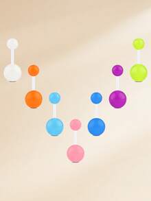 CIZME 14G 短款肚臍環 短棒鈦合金肚臍穿刺飾品 女款，6mm 8mm 10mm 12mm 肚臍穿刺配件 - 彩色 - 查看 6