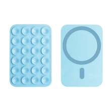 Magnetic Sticky Phone ,Silicone Suction Phone Case Adhesive Mount Compatible For IPhone & Android - 淺藍色 - 查看 2