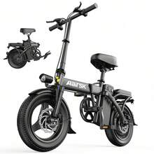 Adult Folding Electric Bicycle, 500W Motor, 48V 15AH Battery, 32 Mph, 14-Inch X 4.0-Inch Tires, Suitable For Daily Commuting And Regular City Riding. - GS3//Max - 查看 8