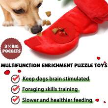 玫瑰花狗狗益智玩具，情人节毛绒狗狗玩具，带沙沙作响的垫子，填充玫瑰花狗狗玩具，适合小型、中型和大型犬 - 彩色 - 查看 9