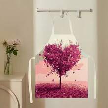 1pc Floral Pattern Apron, Creative Funny Fashion Printed Apron, Kitchen Cooking Household Cleaning Apron, Innovative Home Apron - Multicolor - View 8