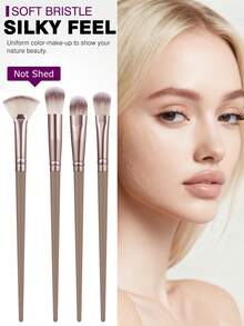 25PCS Makeup Tools Set Including:19PCS Makeup Brush Set+6PCS Makeup Sponges - Multicolor - View 3