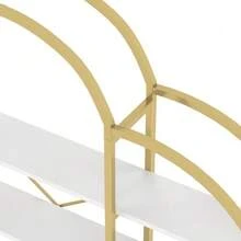 170 X 26 X 190 Cm Shelf In A Simple Style, Steel Tube And MDF Material, Five Storage Shelves, Unique Cloud Shape, Easy To Assemble And Clean, Gold + White - one-size - View 7