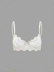 ROMWE Goth Women's Fashion Floral Lace Underwire Triangle Cup Bra - Đỏ - Xem 5