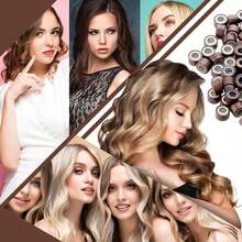 200 PCS Hair Extensions Beads Lined Micro Links Beads With 2 Pcs Pulling Hook Needle, Hair Extensions Tool Kit Bead Device Tool Kits For Tinsel And Feather Hair Extensions - View 7