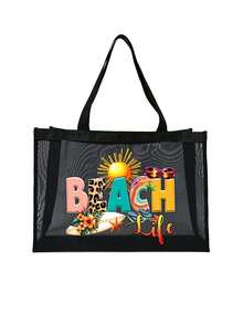 Bộ túi lưới đi biển và túi nhỏ, in họa tiết "Cuộc sống bãi biển" mùa hè, bao gồm túi mua sắm, túi đi biển, túi đựng đồ trong suốt kiểu Hawaii, túi đựng đồ vệ sinh cá nhân khi đi du lịch, túi xách đi biển, túi du lịch nghỉ dưỡng, túi đựng mỹ phẩm, v.v. Thích hợp cho trường học, kỳ nghỉ, lễ hội và khai giảng năm học. Đây là món quà lý tưởng cho bạn bè và giáo viên, cũng như cho sinh nhật, tiệc tùng, mùa hè, kỳ nghỉ, lễ hội và đám cưới. - Nhiều màu - Xem 17