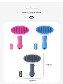 Lược chải lông thú cưng, lược loại bỏ lông mèo và chó, dụng cụ làm sạch lông mèo nhanh chóng, bàn chải chải chuốt và massage, đồ dùng cho thú cưng. - Màu xanh lam - Xem 7