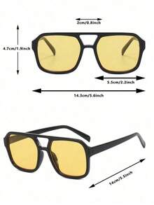 Kính gọng hình học thời trang với tròng kính màu, kiểu dáng retro giản dị, thích hợp đi biển. - Nhiều màu - Xem 4