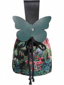 FURPHI Renaissance Belt Pouch Medeival Butterfly Drawstring Waist Bag Vintage Coin Purse Dice Bag Costume Accessories For LARP Ren Faire - C - 查看 7