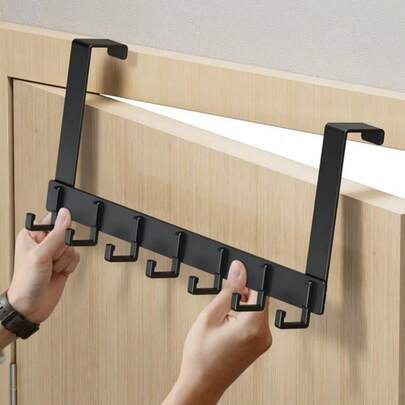 Porte-manteau mural à crochets multiples, convient pour la salle de bain, la cuisine et la chambre à coucher ; adopte un design minimaliste, solution multifonctionnelle pour ranger les serviettes et les vestes, s'intègre parfaitement à la décoration de la maison ; sans perçage requis ; améliore l'utilisation de l'espace, idéal pour les dortoirs et les appartements. Cadeau de Pâques, cadeau pour la fête des mères. Outil d'organisation de la maison