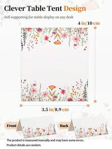 50/20/5pcs Floral Decorative Foldable Wedding Table Cards, Suitable For Wedding Reception, Bridal Shower Seating, Table Cards, Place Cards, Name Cards, Table Card Labels, Wedding Decor, Wedding Guest Cards, Party Table Cards And Party Supplies - Multicolor - View 9