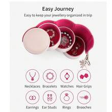 1个女士旅行首饰盒，多功能三层首饰收纳盒，送给女孩、旅行者、情侣、妈妈和朋友的理想礼物 - 黑色 - 彩色 - 查看 11