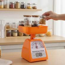 ES079 Electronic Kitchen Scale, Portable Precision, Compact Design, For Food, Weighs Up To 10kg, LCD Display, Battery Included - Orange - View 4