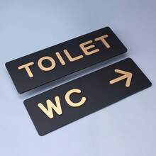 24*9cm/3.1*9.4in Tanda Dinding Akrilik Indikator Kamar Mandi, Panduan Arah Panah Kiri/Kanan, Cocok Untuk Toilet Umum, Kamar Mandi Hotel, Perekat Mandiri, Desain Minimalis, Tahan Lama - TOILET - View 5