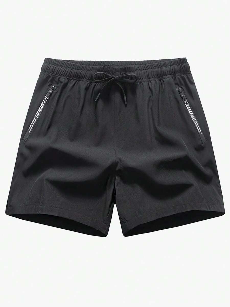 男士運動短褲,戶外休閒,健身訓練跑步,適合夏季海灘,休閒工作穿著 - 黑色 - 查看 1