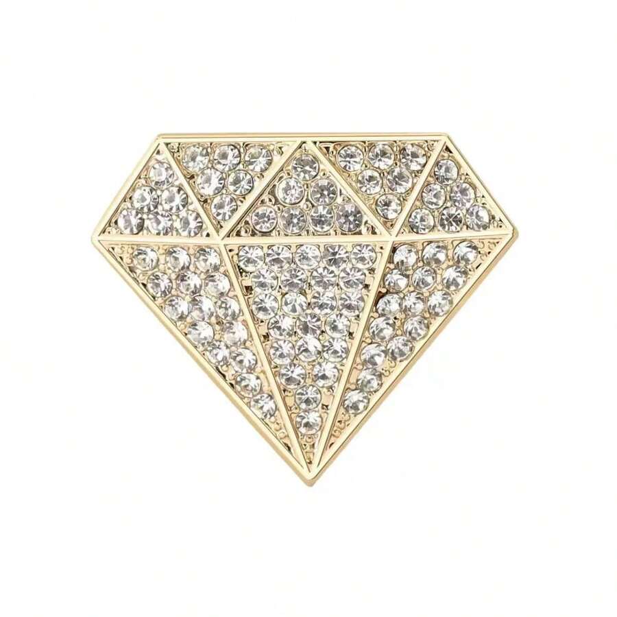 1枚优雅菱形胸针 - 奢华合金材质，简约精致，女士日常配饰 - 彩色 - 查看 1