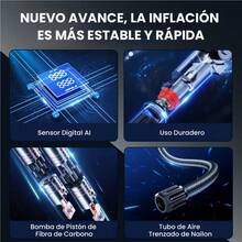 EDVELLA Bomba infladora portátil para autos, inflación rápida y medición precisa de presión. Ideal para emergencias en carretera, su diseño compacto ocupa poco espacio en el maletero. - Inalámbrico - Ver 6