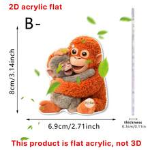 1/5pcs Acrylic Cute Monkey Mother & Baby Hugging Keychain, Warm Graphic Design, Suitable For Decorating Keys, Backpacks, Wallets, Mother's Day Decor, 2D - Multicolor-chain - View 12
