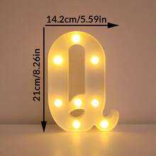 1件 21cm 家居裝飾 LED 發光字母燈，婚禮求婚生日派對裝飾字母數字燈，女孩房裝飾燈，室內裝飾 - 白色 - 查看 28