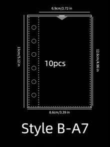 M5/A6/A7 Transparent Binder With 20 Double-Sided Pockets, Transparent Sticker Notebook, DIY Notebook Set, Stationery, School Supplies, Back To School Sticker Notebook - Purple Double-button Loose-leaf Book - View 25