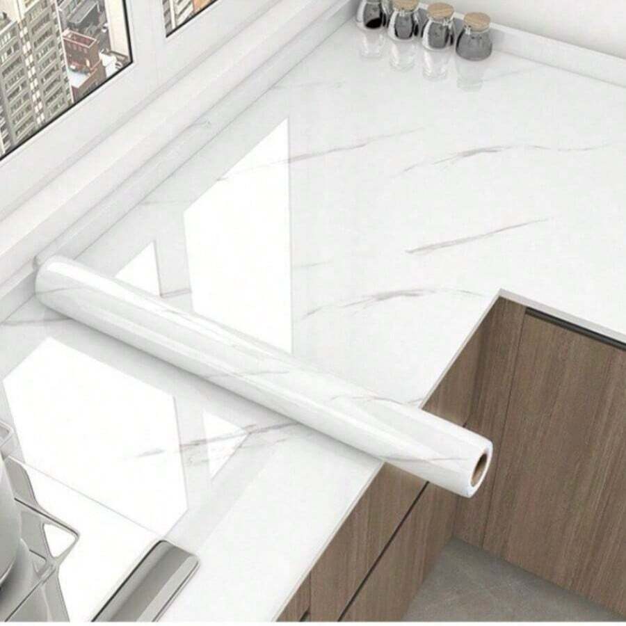 1 rolă de tapet autoadeziv cu model de marmură de lux, autocolante de perete detașabile, impermeabile, ușor de aplicat hârtie autocolantă din vinil pentru bucătărie și baie, decor cameră, dulap, blaturi, decor casă, decor artistic de perete, autocolante decorative de perete, tapet