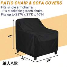 210D Heavy Duty Polyester Waterproof Patio Furniture Cover - Sofa And Chair Cover, Waterproof, Dustproof, UV-Resistant, Tear-Resistant, Windproof, With Adjustable Drawstring, For Garden, Yard, Patio, Balcony, Living Room - All-Weather Protection - Garden and Courtyard Waterproof Cover - View 13