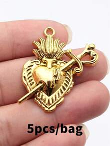 5pcs 41x32mm Gothic Sword Heart Charms Pendant For DIY Jewelry Making Necklace Keychain Phone Chain Bracelet Making Accessories Handmade Craft Making Findings - Gothic Sword Heart - View 10