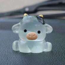 1/3/6个/夜光透明迷你奶牛模型玩偶微缩仿真动物模型创意微景观随机款式 - 彩色 - 查看 2