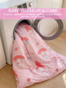 SANRIO 2/3件套被套套装，床上用品，被套（1个被套+2个枕套，不含填充物），可爱卡通图案，全尺寸，柔软舒适，适合宿舍、家庭卧室、酒店，四季皆宜，带拉链封口和枕套，多种颜色可选，超大尺寸床上用品，超大被套套装 - 常规 - 查看 8