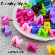 10 hạt acrylic có lỗ ở giữa, hạt chữ cái, dùng để làm trang sức DIY, đồ dùng xâu hạt và thủ công. - tự làm lấy - Xem 31