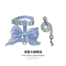 惠海四季宠物牵引绳套装（2件套），猫咪胸背带式牵引绳，轻便户外牵引绳，适合秋冬季节，宠物H型胸背带牵引绳，狗狗胸背带牵引绳带蝴蝶结装饰，适合小型/中型犬猫 - 彩色 - 查看 6
