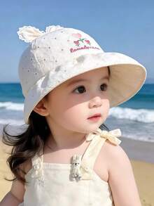 Mũ chống nắng cho trẻ em, mũ rộng vành mỏng nhẹ mùa xuân thu, mũ lưỡi trai nơ dễ thương cho bé gái, mũ mùa hè. - Nhiều màu - Xem 5