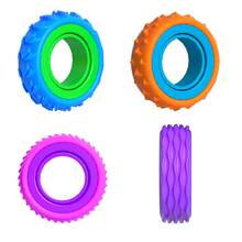 6-Pack Sensory Fidget Rings – Finger Spinner Rings For Anxiety & Stress Quiet Fidget Toys For Classroom, Party Favors & Pinata Stuffers - Multicolor - View 3
