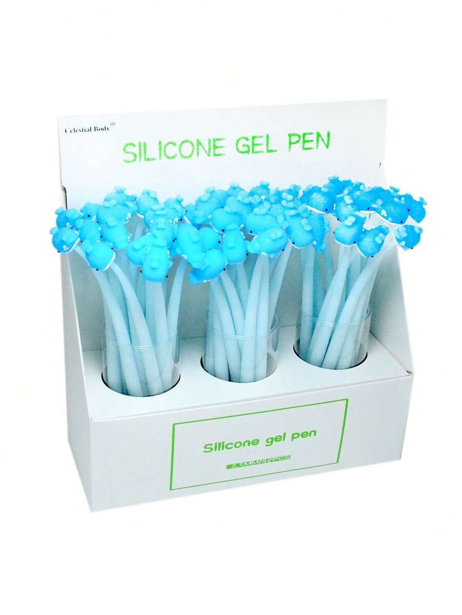 Bút bi hình cá heo 3D dễ thương - Màu xanh pastel, phong cách Kawaii, dụng cụ học tập lý tưởng để viết nhật ký và ghi chú. - A - Xem 1