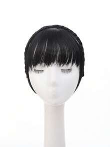 女士单股辫假发发箍，带刘海，法式风格，逼真自然，遮盖白发，增加头顶蓬松度，合成纤维假发发箍 - 彩色 - 查看 12