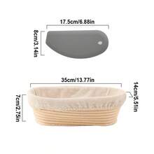Rổ ủ bột có lưỡi gạt silicon, bộ ủ bột chua hình bầu dục, rổ ủ bánh mì để nướng, dụng cụ làm bánh mì tại nhà, đồ dùng làm bánh. - Nhiều màu - Xem 9