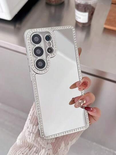 适用于三星 S26 Ultra、S25/S26+ 的闪亮银色镜面软手机壳，电镀化妆镜保护套，也适用于 S25 Ultra、S24 Ultra、S24+/S23 Ultra