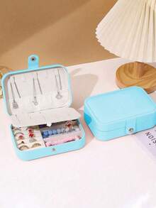 1pc Multi-Functional Jewelry Storage Box, Waterproof PU Leather Jewelry Organizer, Women's Luxury Jewelry Box For Necklaces, Rings, Earrings, Watches, Bracelets, Ideal For Mother's Day, Easter, Birthday Gifts, Perfume & Cosmetic Storage - Multicolor - View 4