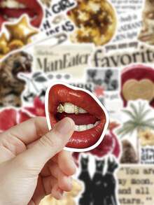 50pcs Golden Lucky Girl Y2K Stickers,Waterproof Cartoon Gift Decorative Stickers For Skateboard Guitar Luggage Laptop Phone Case Decor DIY Graffiti Stickers - A - View 2