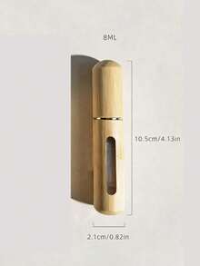 1个8毫升可填充香水瓶，竹制外壳，高端喷雾瓶，小巧空瓶，底部可填充，是节日、母亲节送给家人的理想礼物 - 卡其色 - 查看 5