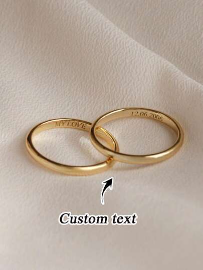 1pc Custom Personalized Engraved Rings, Stackable Wedding Rings, Exquisite Gold Rings, Custom Rings For Men And Women, Custom Text Rings, Secret Rings, Minimalist Rings, Mother's Day Gifts, Gifts For Girlfriend, Custom Engraved Rings, Personalized Gifts
