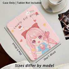 1pc Cute Girl Pattern Acrylic Crystal Tablet Case With Stand, Compatible With Samsung A9/A9+/S9/S9FE/A11/A11+/S11/S10 FE/S10 FE+/S10 Lite, A16 2025, Air 11/13, M3 2025, Mini 7 A17, Pro 2024, Air 11/13, M2 2024, Pro 11/13, M4 2024, Pro 12.9, 7/8/9 Gen, 10.2, 10 Gen, 10.9, Air 4/5/6/7/8, 10.9, Pro 11, 4/5/6 Gen, Mini 6, Se 11, Honor, Matepad Se 11, - Multicolor - View 3