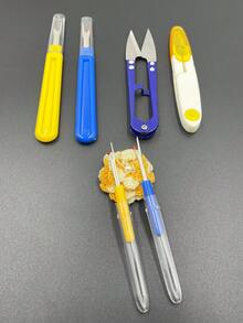6件套缝纫工具套装，包含拆线器、绣花剪和专业裁缝剪，适用于缝纫、手工、拼布、DIY，是手工艺者、裁缝和初学者的理想之选。 - 拆線器 - 查看 3