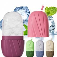 1pc Facial & Eye Ice Roller, Silicone Ice Mold For Face Massage & Icing, Face Roller With Leak-Proof Cover - Multicolor - View 5
