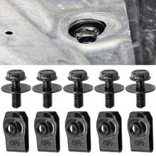 10/20/50pcs Multi-Functional Durable Metal Self-Tapping M6 Screw Set - Includes U-Clips, Machine Bolts, Rivets And Fasteners, Anti-Corrosion Auto Repair Parts Suitable For Motorcycle Engine Cover, Car Bumper Lining, Bumper, Body Panel And Safety Fixation - A - View 2