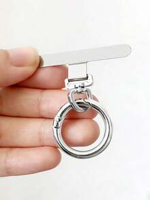 1 pieza Conector de cordón para teléfono unisex, anillo de metal, clip de acero inoxidable giratorio en semicírculo, ultra delgado, universal, conector de correa para teléfono antiperidida, duradero para acampada al aire libre, viajes, hogar, oficina, escuela, dormitorio, regalo de cumpleaños, uso diario - Multicolor - Ver 9